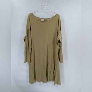 People of leisure, oversized raw hem long sleeve shirt, size medium